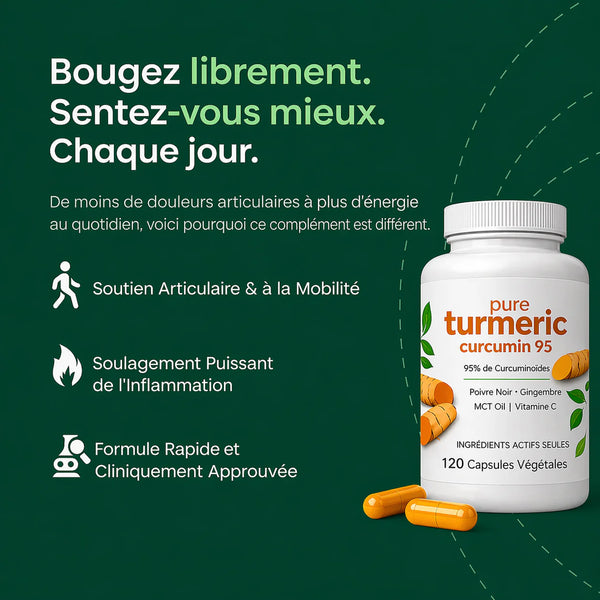 Gélules de Curcuma 95% de Curcumine - Soulagement Tout Type de Douleur