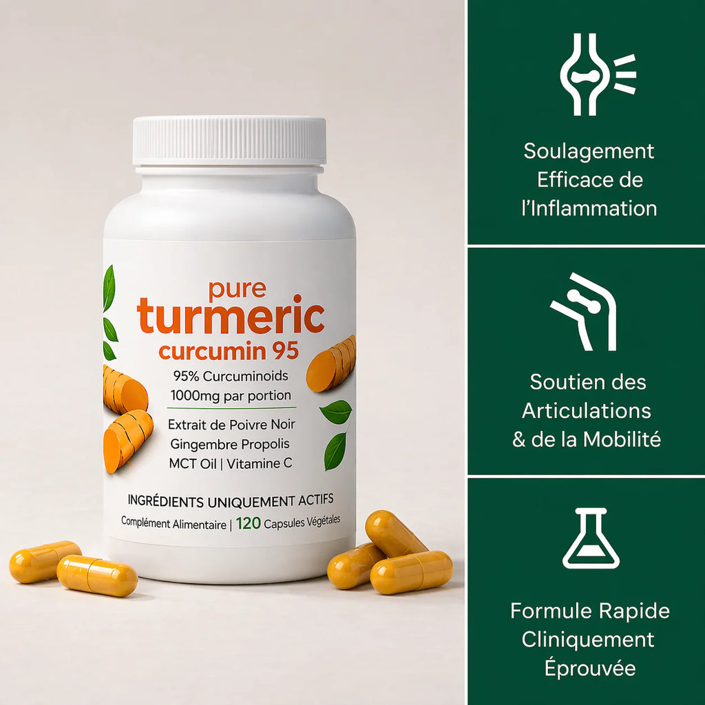 Gélules de Curcuma 95% de Curcumine - Soulagement Tout Type de Douleur