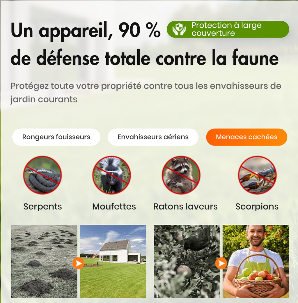 Répulsif solaire à ultrasons pour animaux d'extérieur - Pas d'insectes, Pas des Rats et Pas Des animaux dangereux en 3 JOURS