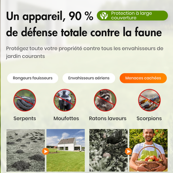 Répulsif solaire à ultrasons pour animaux d'extérieur - Pas d'insectes, Pas des Rats et Pas Des animaux dangereux en 3 JOURS