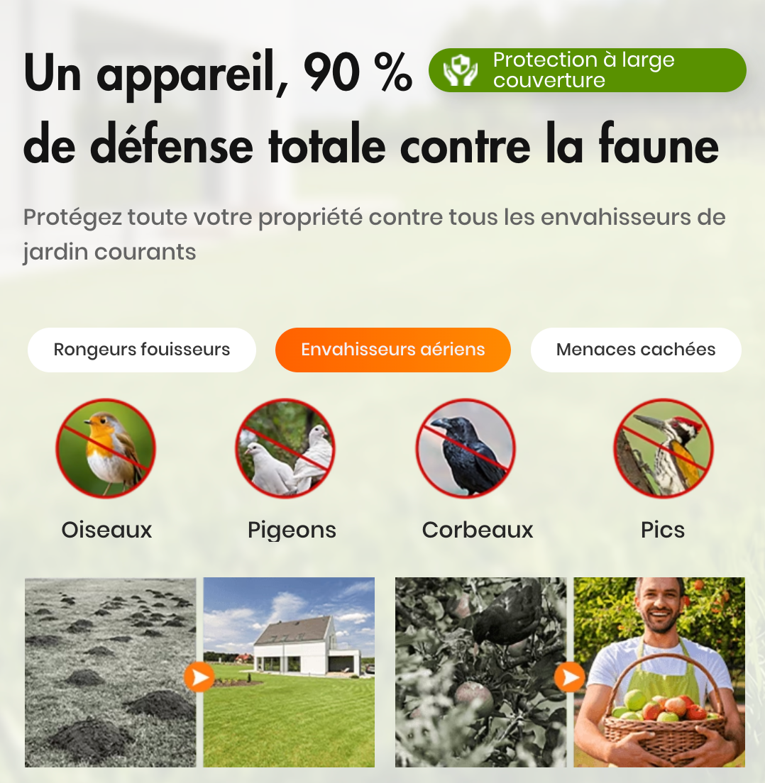 Répulsif solaire à ultrasons pour animaux d'extérieur - Pas d'insectes, Pas des Rats et Pas Des animaux dangereux en 3 JOURS